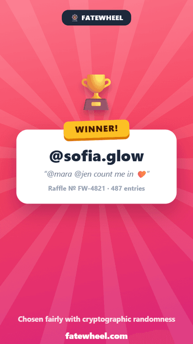 Giveaway Winner Picker — Free Random Winner Generator | FateWheel
